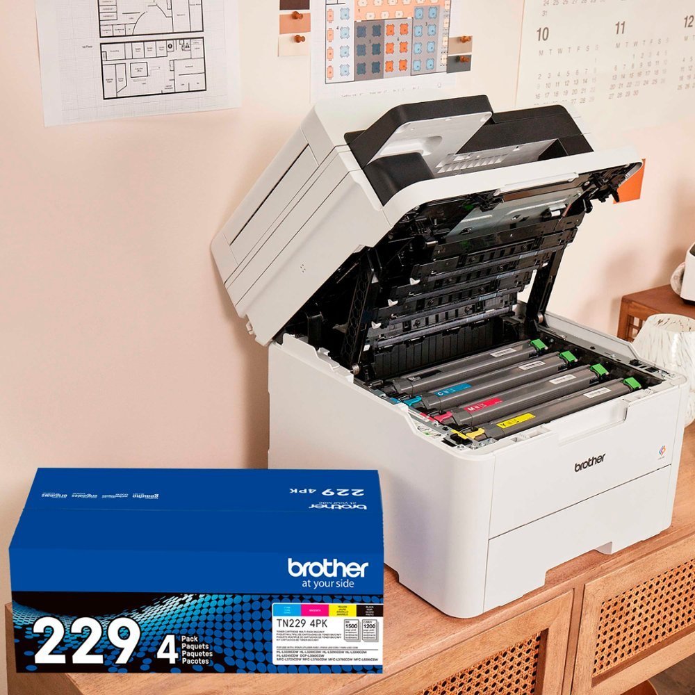 Brother - TN229 4PK 4-Pack Standard-Yield Toner Cartridges - Black/Cyan/Magenta/Yellow