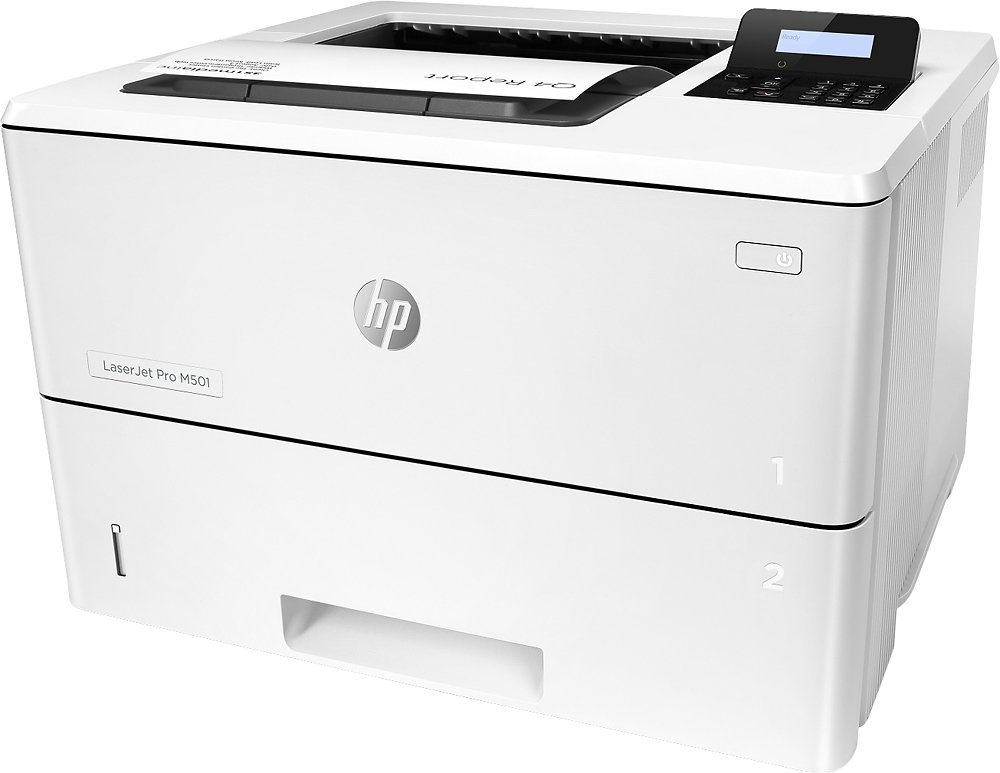 HP - LaserJet Pro M501dn Black-and-White Laser Printer - HP - LaserJet Pro M501dn Black-and-White Laser Printer - White