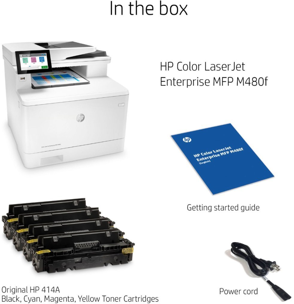 HP - LaserJet Enterprise M480F Color All-In-One Laser Printer - White