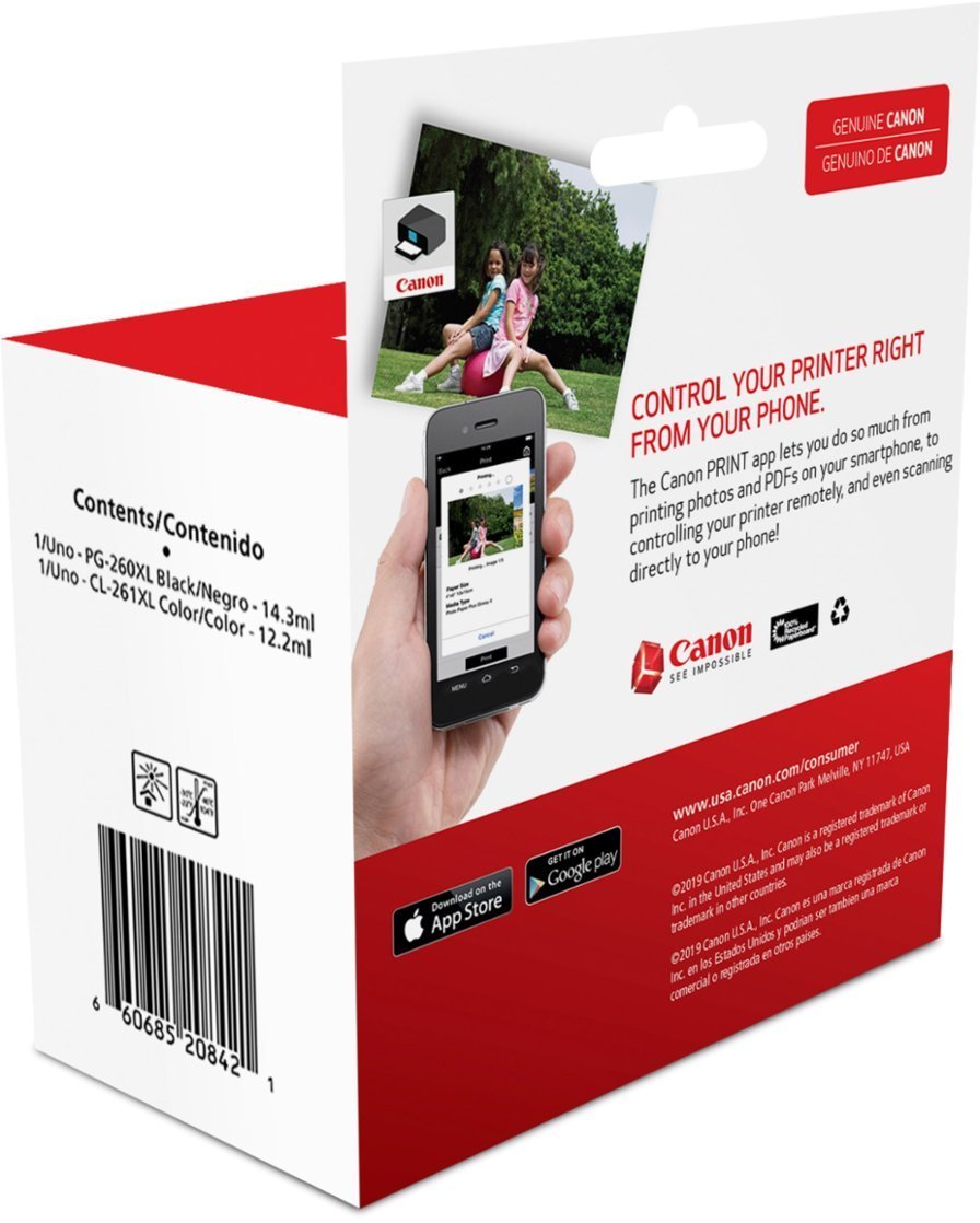 Canon - PG-260 XL / CL-261 XL 2-Pack High-Yield Ink Cartridges - Black/Cyan/Magenta/Yellow